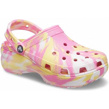 Crocs Klassiska Marbled Clog Platform Clogs Dam Rosa | Sverige 0474YXFU